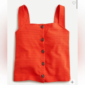 J. Crew Textured Button Front Tank Burnt Orange‎ Cropped Size 3X NWT